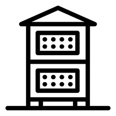 
Wooden beehive in glyph style icon, editable vector 
