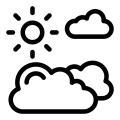 
Sun with clouds denoting glyph icon of partly cloudy 
