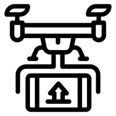
Modern technology icon of drone photography in linear style 
