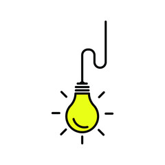 lamp icon - light bulb vector illustration flat style in trendy design isolated on white background color editable