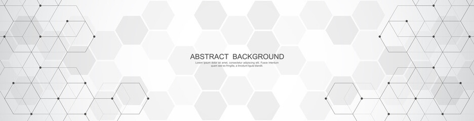 Abstract background with geometric shapes and hexagon pattern