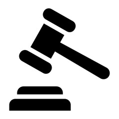 
Auction in glyph style editable icon, bidding hammer 
