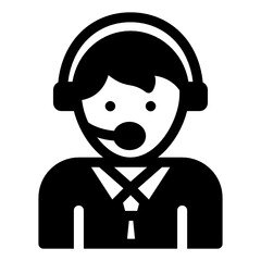 
Customer assistant glyph icon, editable vector 
