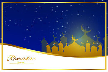 Fototapeta na wymiar Ramadan nuanced mosque background illustration design