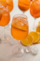aperol on a white wooden table
