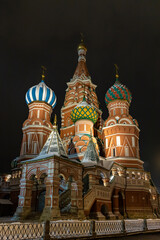 Fototapeta na wymiar St. Basils cathedral on Red Square in Moscow. Winter Christmas time. Russian landmark. Moscow, Russia