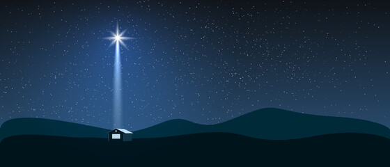 The birth of Jesus Christ. Star indicates the christmas of Jesus Christ.