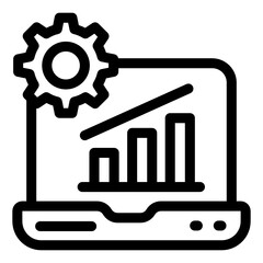 
Growth chart in glyph style icon, editable vector 

