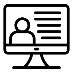 
Monitor and person denoting glyph icon of admin panel 
