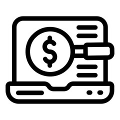 
Financial search glyph style icon, editable vector 
