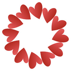 Radial frame of hearts, vector illustration