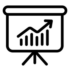 
Linear icon of growth chart, business presentation concept 
