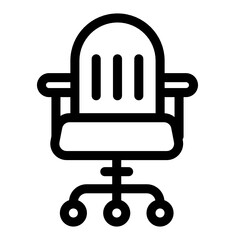 
Swivel chair icon, office interior or comfy chair 
