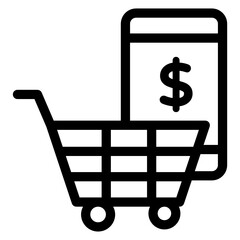 
An online shopping payment linear editable icon
