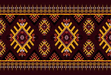 Gemetric ethnic oriental ikat pattern traditional Design for background,carpet,wallpaper,clothing,wrapping,batic,fabric,vector illustraion.embroidery style.