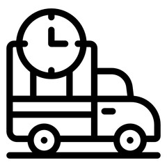 
On time delivery line icon, express delivery
