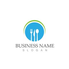 spoon and fork logo and symbol vector image