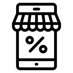 
An online shopping app linear editable icon
