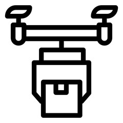
Drone delivery service in line icon
