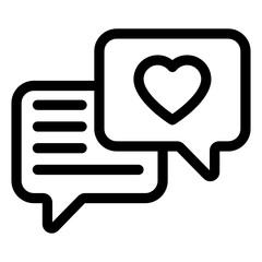 
A chat review icon in linear editable design
