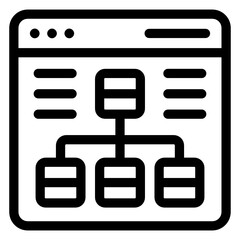 
Web sitemap linear editable icon, network flow 
