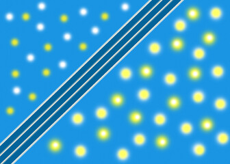 white and blue stripes on a blue background with circles
