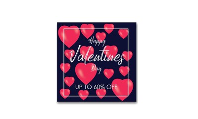 valentine card with heart and red heart background