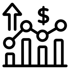 
Growth chart in linear style icon 
