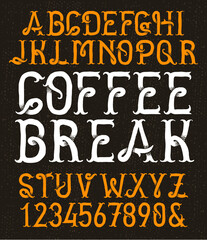 Vintage Retro Grunge Font Alphabet