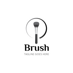 Makeup brush logo and salon icon vector illustration best logo design