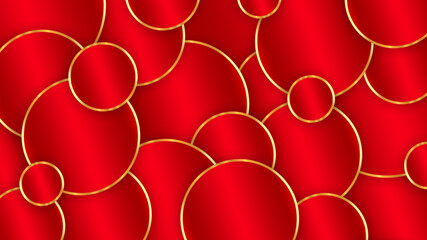 geometric circle shape background with red metal color