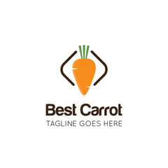 Carrot logo and healthy vegetable icon vector illustration best logo design