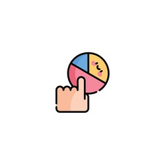 colored flat chart icon. information modern vector illustration. Pixel Perfect