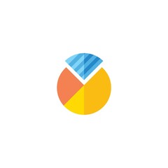 Obraz premium colored flat chart icon. information modern vector illustration. Pixel Perfect