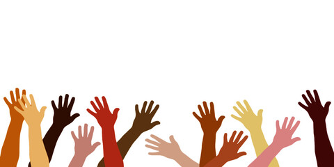 Fototapeta premium Hands and fingers in different colours for equality symbol