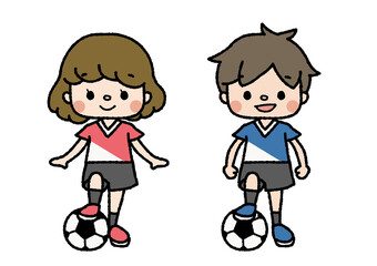 サッカー部員のイラスト　習い事・部活・趣味　カラー