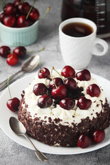 A traditional German chocolate and cherry cake Schwarzwald