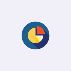 colored flat chart icon. infographic modern vector illustration. Pixel Perfect