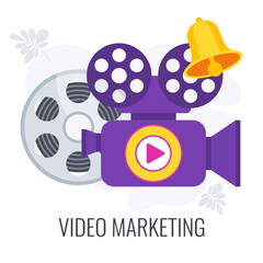 Video marketing icon. Digital marketing. Selling goods and services