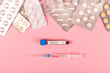 Coronavirus testing and vaccine near  inactive tablets