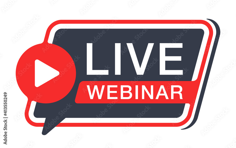 Aufkleber live webinar rounded and dynamic button