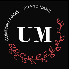 Fototapeta  Initial UM Logotype Monogram creative beauty modern obraz