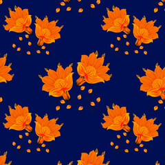 Obraz premium seamless vector flower design pattern on background