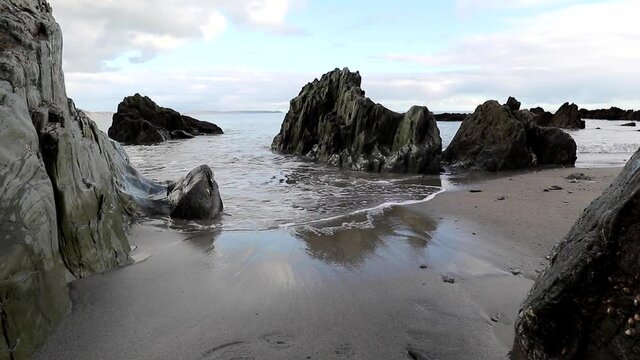 Hannafore beach Looe Cornwall in the winter sun