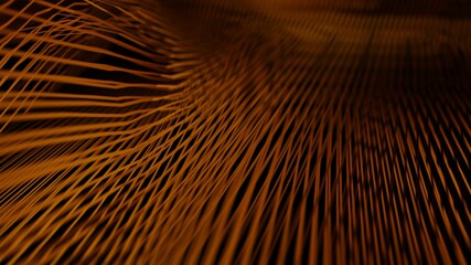 3d Abstract Lines Data Technology Background Wallpaper in Deep Dark Orange Brown Color