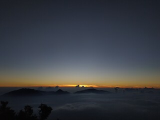 sunset over the mountain