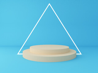 3d rendering of circle podium for show product