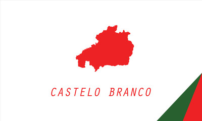 Castelo Branco map Portugal region vector illustration.