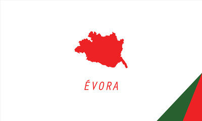Evora map Portugal region vector illustration.