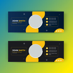 Email signature template design or email footer and personal social media cover	